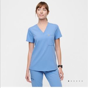 Figs Catarina one pocket scrub top Ceil Blue